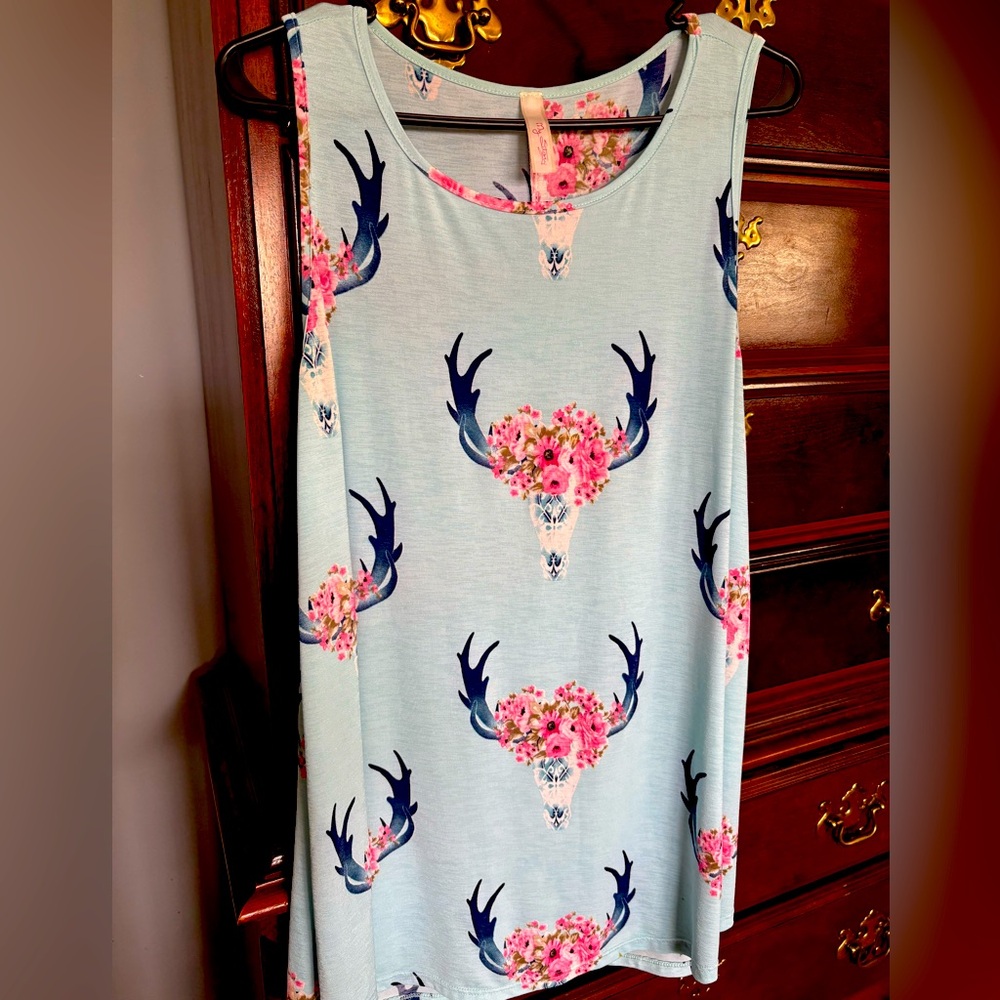 Longhorn Floral Tank Top